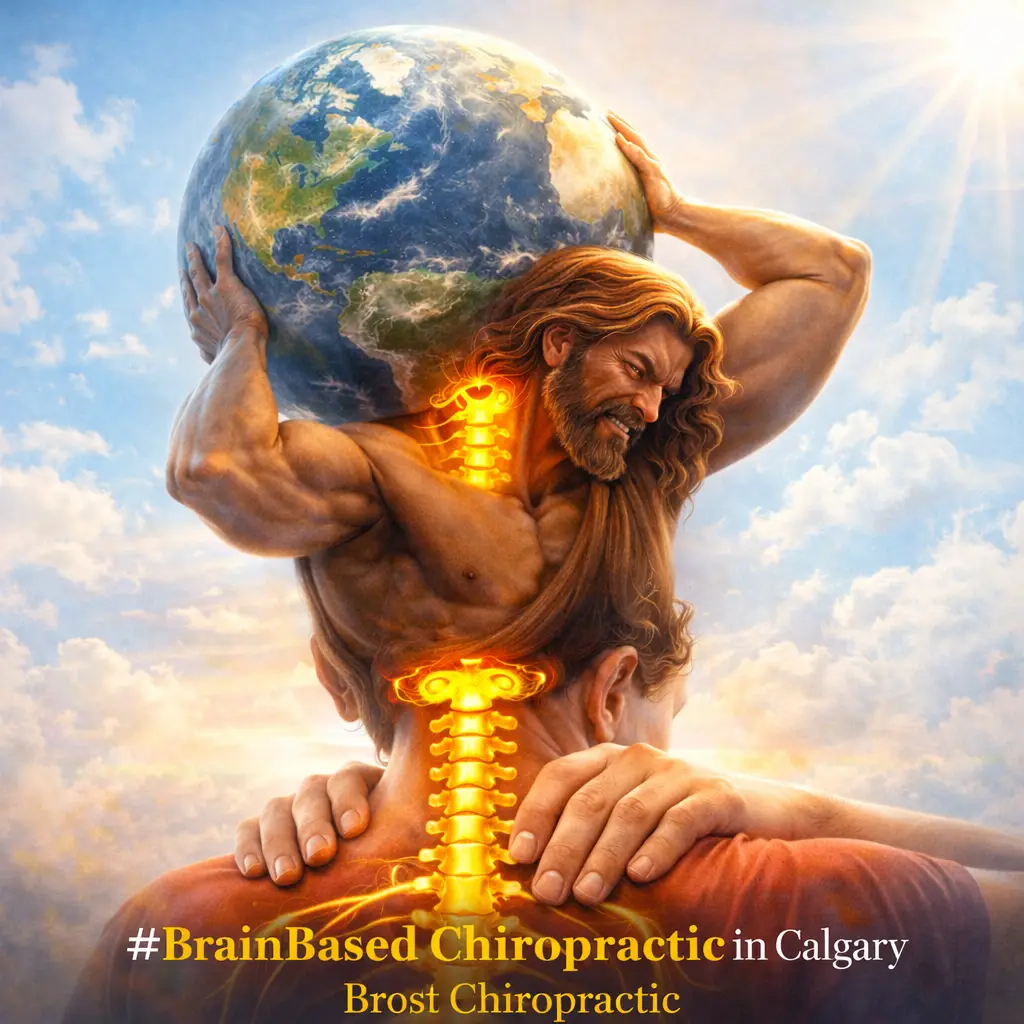 Brain-based chiropractic in Calgary correcting atlas alignment to relieve shoulder pain at Brost Chiropractic